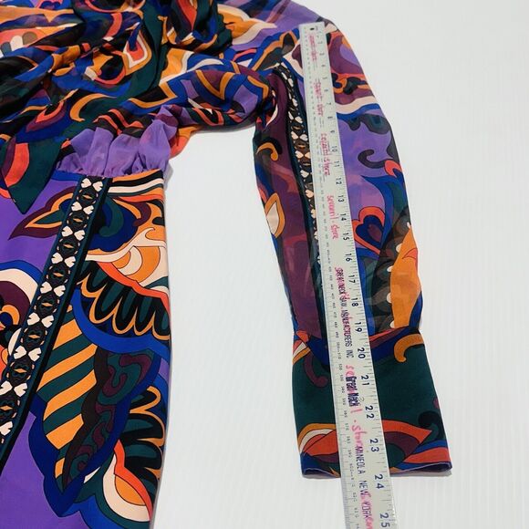 Zara Pucci Mini Dress Neck Tie Multi Color Printed Size S NWOT - Picture 14 of 16